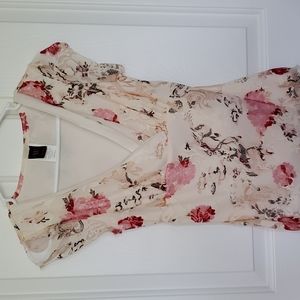 Wrapper Small Pink Floral Blouse